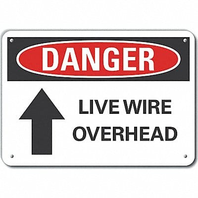 Rflctv Live Wire Dangr Sign 10x14in Alum