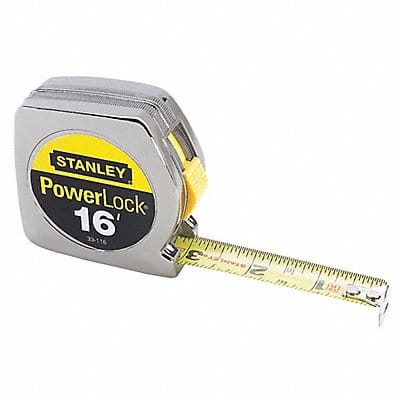 Tape Measure 3/4 In x 16 ft Chrome In/Ft