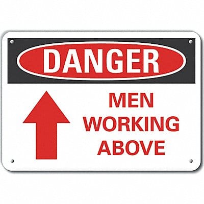 Alum Men Working Danger Sign 7x10in Alum