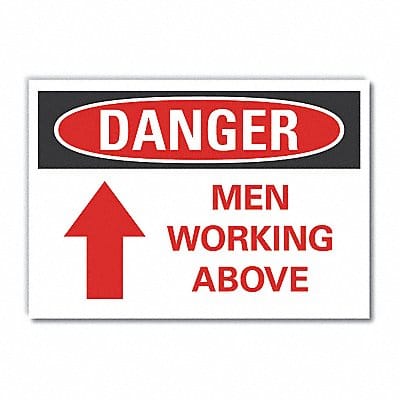 Men Working Danger Lbl 10x14in Polyest