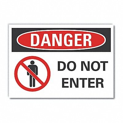 Exit Entrance Danger Lbl 5x7in Polyest