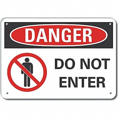 Danger Sign 7 in x 10 in Aluminum