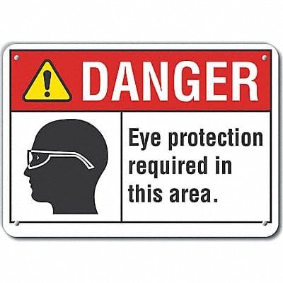 Alum Eye Danger Sign 7x10in Alum