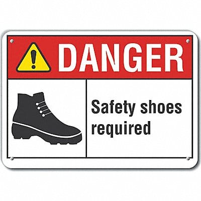 Alum Foot Danger Sign 7x10in Alum