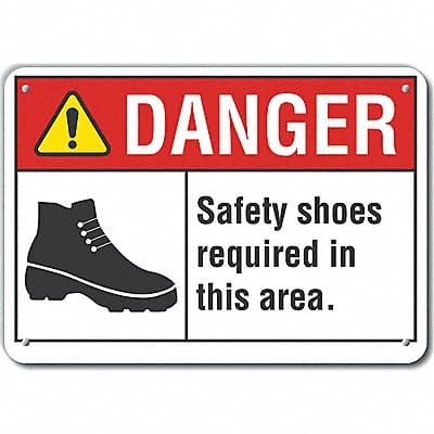 Rflct Foot Danger Sign 10x14in Alum