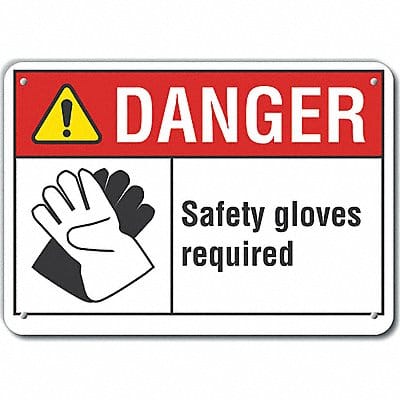 Rflct Hand Danger Sign 7x10in Aluminum