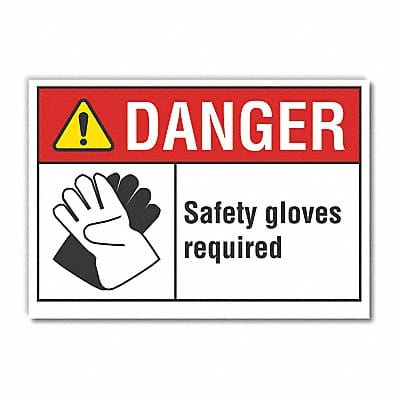 Hand Danger Rflct Label 7 in x 10 in