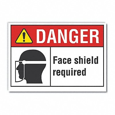 Face Mask Danger Lbl 7inx10in Polyester