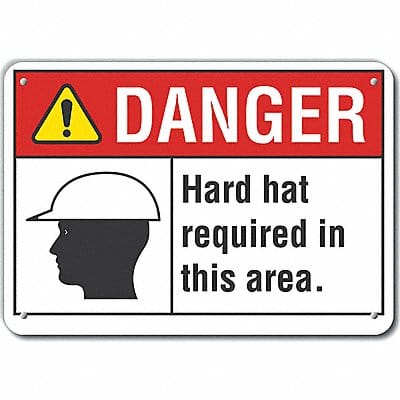 Rflctv Hard Hat Danger Sign 10x14in Alum