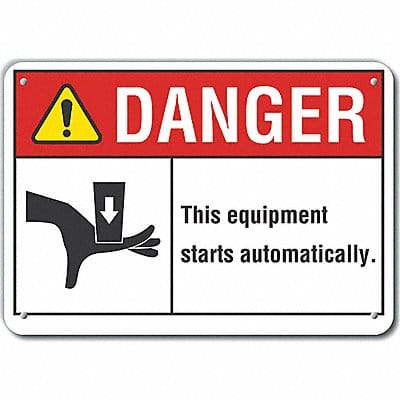 Danger Sign 7 in x 10 in Aluminum