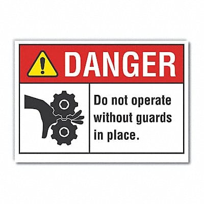 Machine Guards Danger Lbl 10x14in