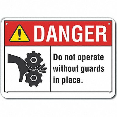 Danger Sign 7 in x 10 in Aluminum