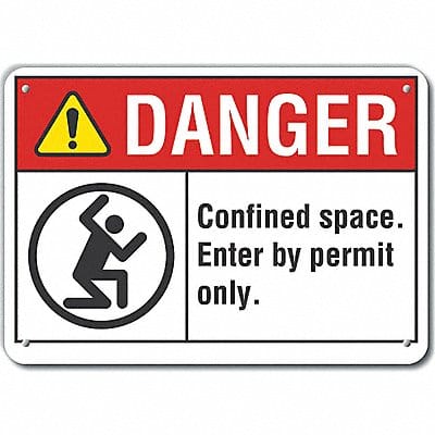 Confined Space Danger Sign 10x14in Alum