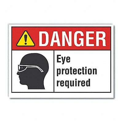 Eye Danger Label 7inx10in Polyester