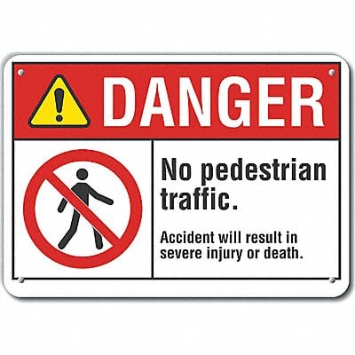 Pedestrian Trfc Danger Sign 10x14in Alum