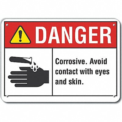 Rflctv Corrosive Mtrl Dangr Sign 10x14in