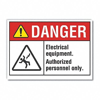 Elec Equip Danger Lbl 7x10in Polyester