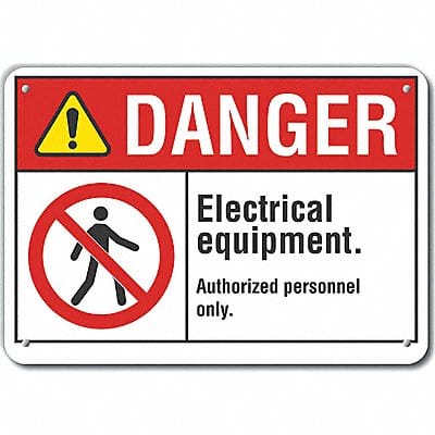 Danger Sign 7 in x 10 in Aluminum