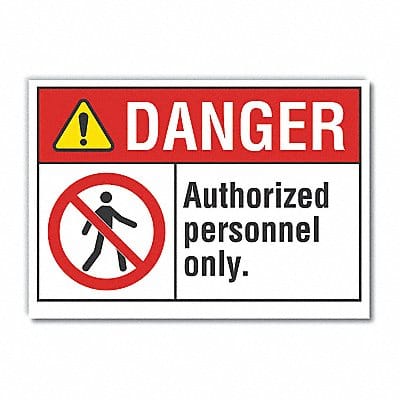 Auth Personnel Danger Rflctv Lbl 3.5x5in