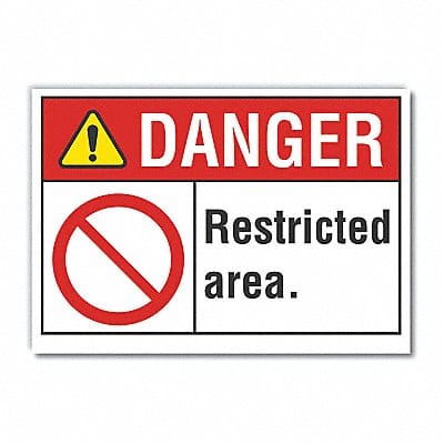 Restricted Area Dangr Rflct Lbl 10x14in