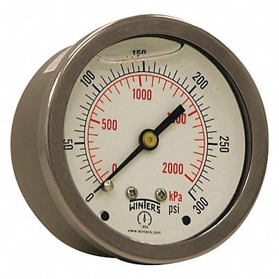 Qual Ss/Br Gauge 2.5 1/4Cb 0-300Psi/Kpa