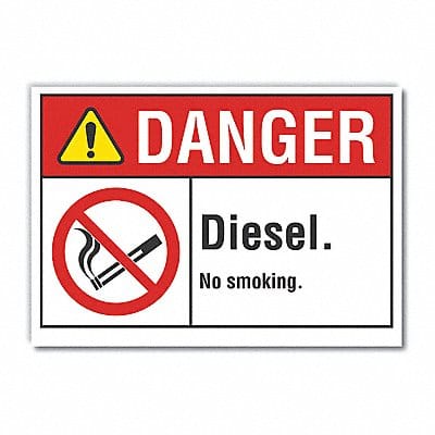 Diesel Danger Label 7inx10in Polyester