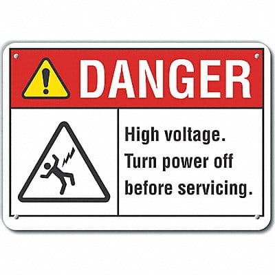 Danger Sign 7 in x 10 in Aluminum