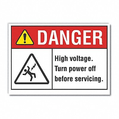 High Voltage Danger Rflctv Label 3.5x5in