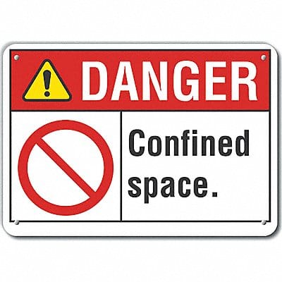 Rflctv Confined Space DangerSign 10x14in