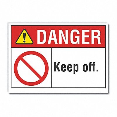 Keep Off Danger Label 3.5x5in Polyester