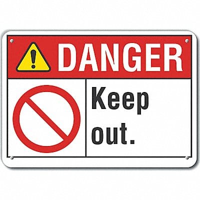 Alum Keep Out Danger Sign 10x14in Alum