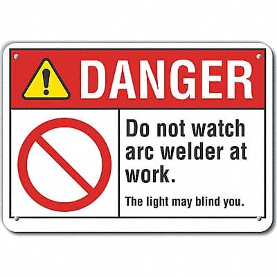 Danger Sign 7 in x 10 in Aluminum