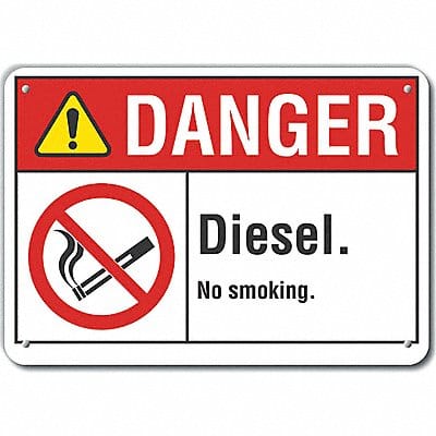 Rflct Diesel Danger Sign 7x10in Alum