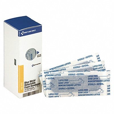 SC Blue Metal Foam Bandages 1 x3