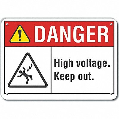 Rflct High Voltage Danger Sign 7x10in