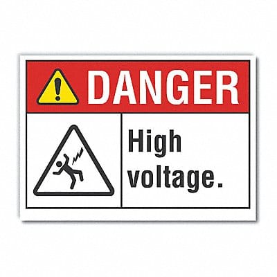 High Voltage Danger labl 5inx7in Polyest