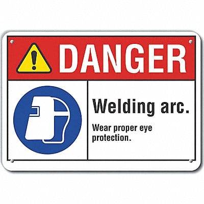 Rflct Eye Danger Sign 10x14in Aluminum