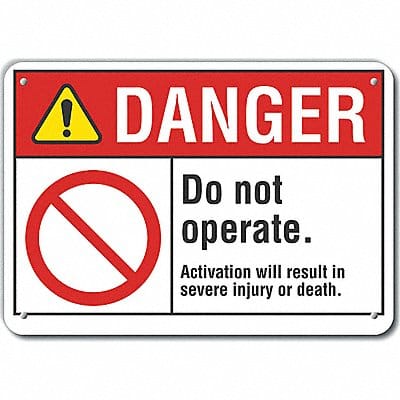 Rflct Mach Operation Danger Sign 10x14in