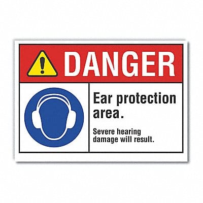 Hearing Danger Rflct Label 5inx7in