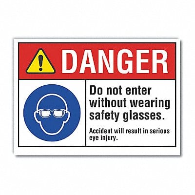 Eye Danger Rflctv Label 7inx10in