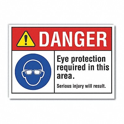 Eye Danger Label 10inx14in Polyester