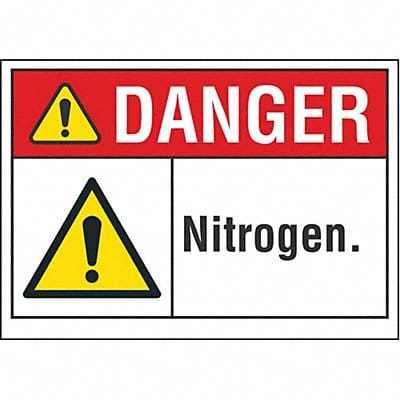 Nitrogen Danger Rflct Label 3.5inx5in