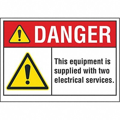 Elec Hazard Danger Lbl 7x10in Polyester