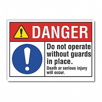 Machine Guards Danger Lbl 10x14in