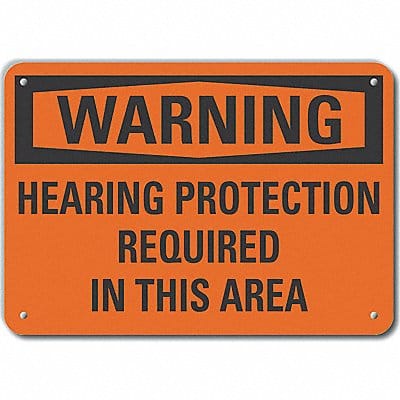 Hearing Warning Sign 10inx14in Plastic