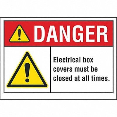 Elec Panel Danger Lbl 7x10in Polyester