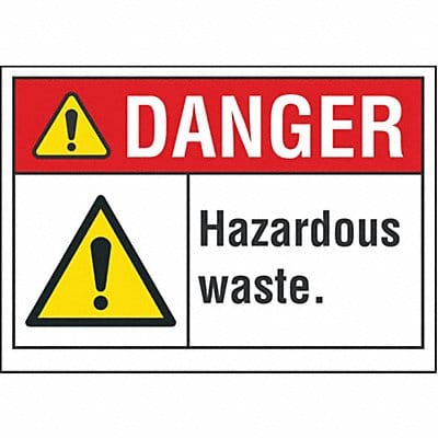 Hzrdous Waste Danger Rflct Lbl 3.5x5in