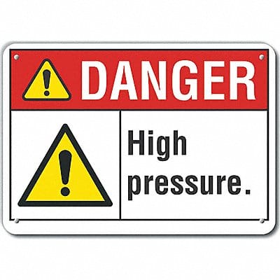 Alum High Pressure Danger Sign 10x14in