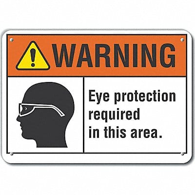 Plastic Eye Warning Sign 10x14in Plastic