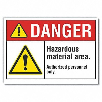 Hazardous Mtrl Danger Rflct Lbl 10x14in